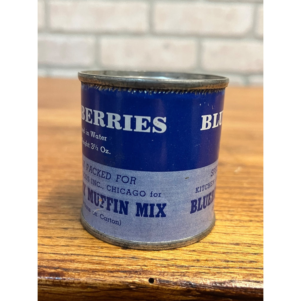 Vintage Blueberry Muffin Mix Tin Can Kitchen Art Foods Inc Chicago Il Kitchen