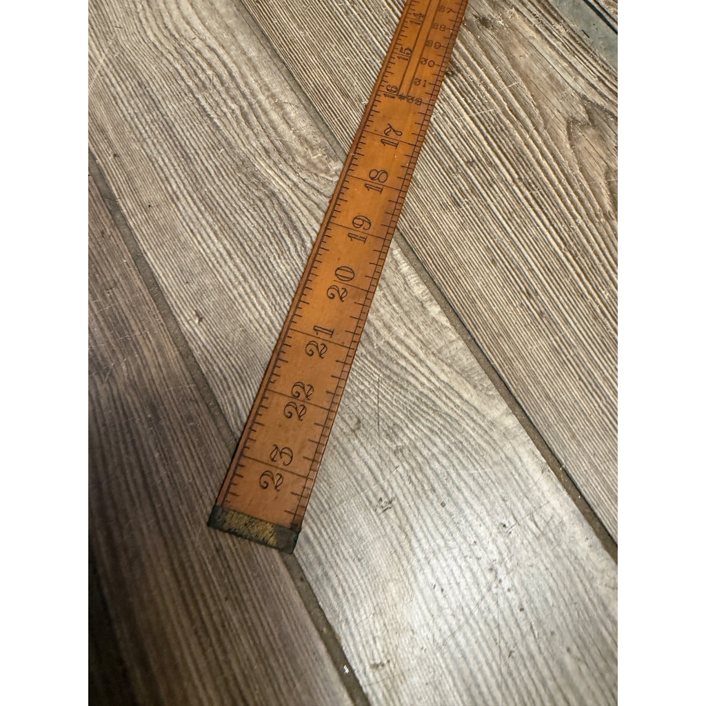 Antique 24" X 12" Ornate Tailor's Dressmakers Wooden Square Measuring Rule Carpentry Tool