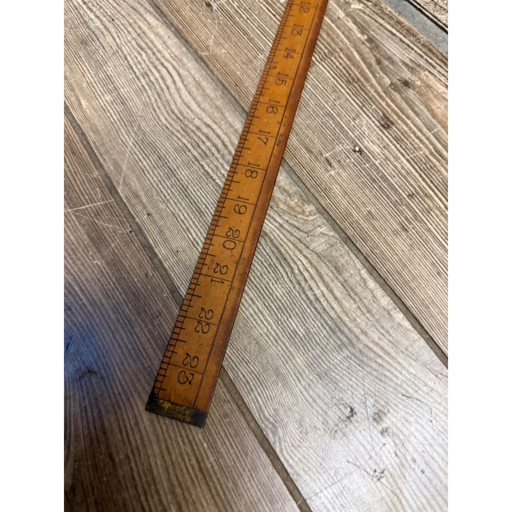 Antique 24" X 12" Ornate Tailor's Dressmakers Wooden Square Measuring Rule Carpentry Tool