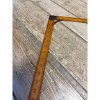 Antique 24" X 12" Ornate Tailor's Dressmakers Wooden Square Measuring Rule Carpentry Tool