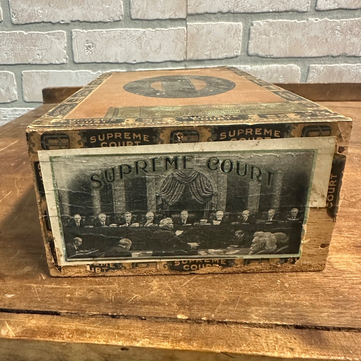 RARE Vintage Supreme Court Rothschilds Wooden Cigar Box Fond du Lac Wis