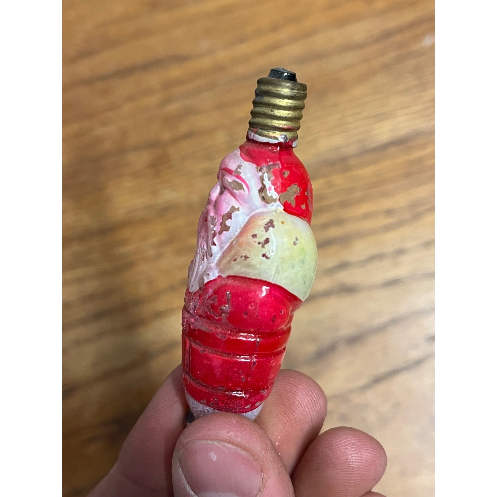Vintage Santa Claus Glass Figural Light Bulb 3" -- Untested