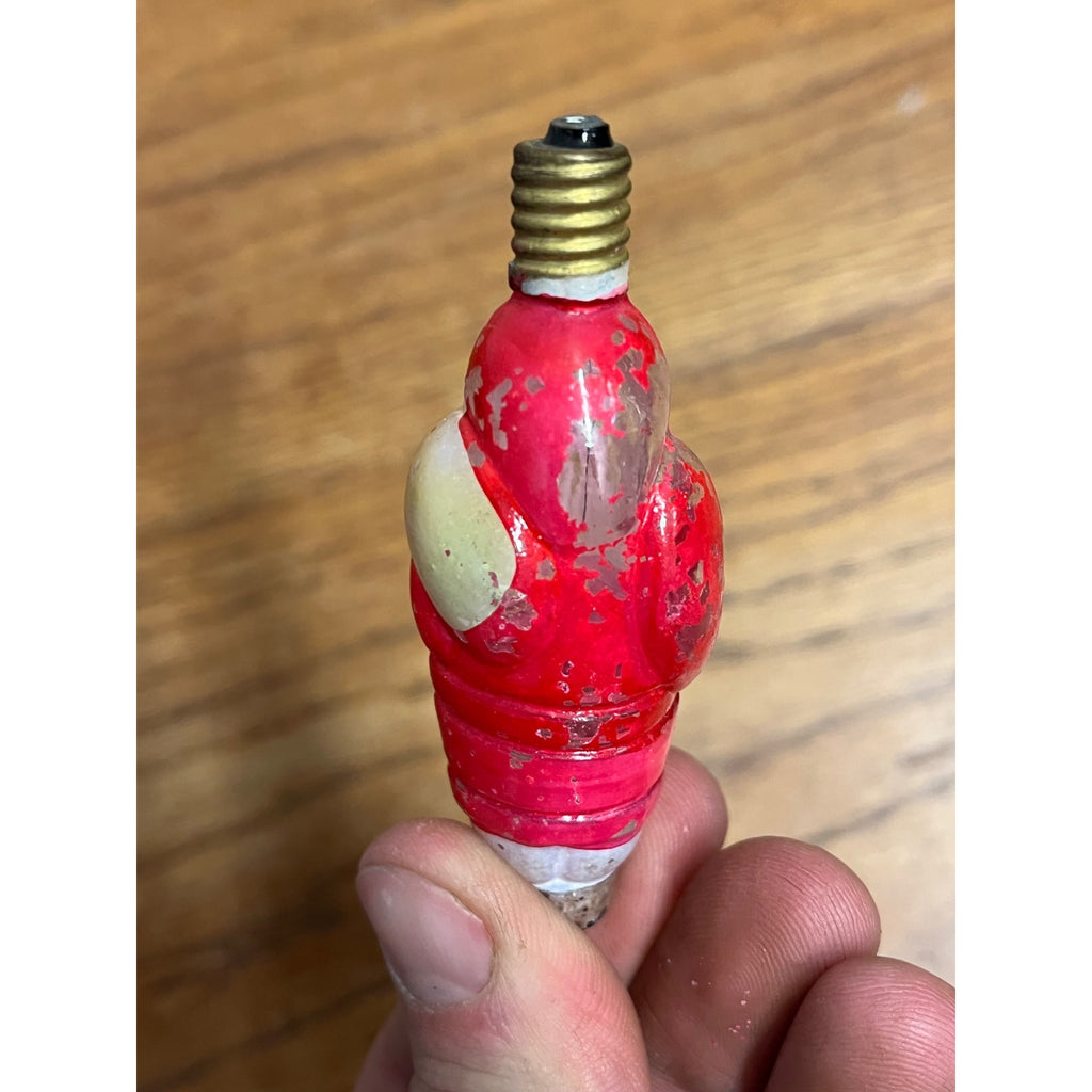 Vintage Santa Claus Glass Figural Light Bulb 3" -- Untested