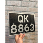 Vintage 1960s Great Britain England Square QK Foreign License Plate Hills