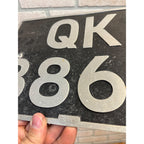 Vintage 1960s Great Britain England Square QK Foreign License Plate Hills