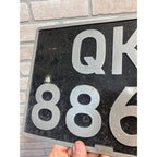 Vintage 1960s Great Britain England Square QK Foreign License Plate Hills
