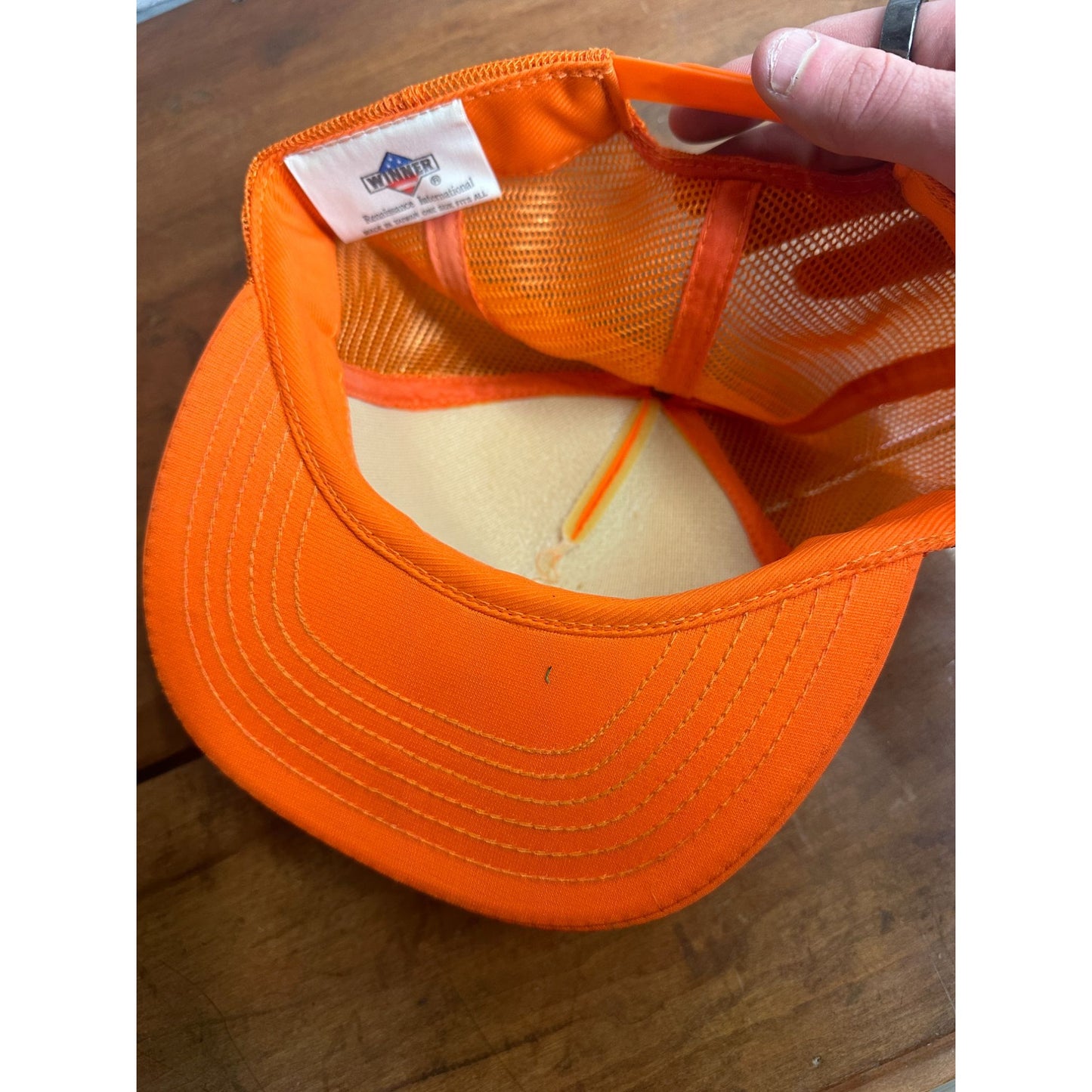 Vintage Blaze Orange Hunting Hat Winnebago Ledgeview Conservation Club Snapback hat