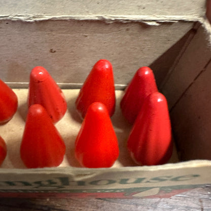 (10) Tested Red C6 Christmas Tree String Light Bulbs C-6 Working Westinghouse Box