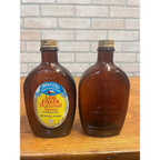 Vintage Log Cabin Syrup Bottle Bicentennial 1776-1976 Amber Bottles Liberty Bell