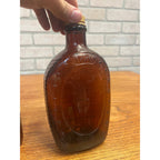 Vintage Log Cabin Syrup Bottle Bicentennial 1776-1976 Amber Bottles Liberty Bell