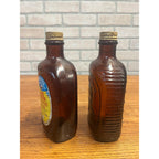Vintage Log Cabin Syrup Bottle Bicentennial 1776-1976 Amber Bottles Liberty Bell