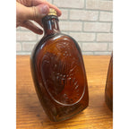 Vintage Log Cabin Syrup Bottle Bicentennial 1776-1976 Amber Bottles Liberty Bell