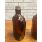 Vintage Log Cabin Syrup Bottle Bicentennial 1776-1976 Amber Bottles Liberty Bell