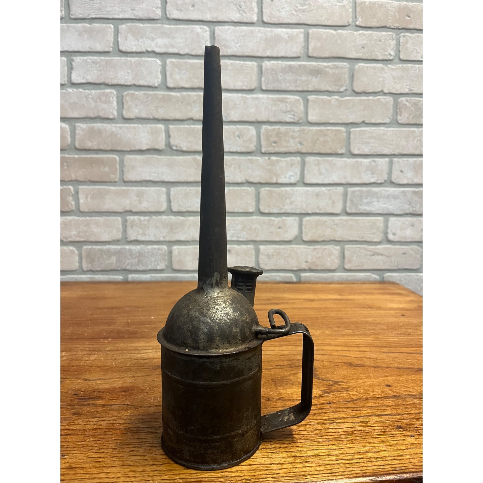 Antique 12.5" Urbana O Railroad Oil Can Long Spout Steam Locomotive Oiler