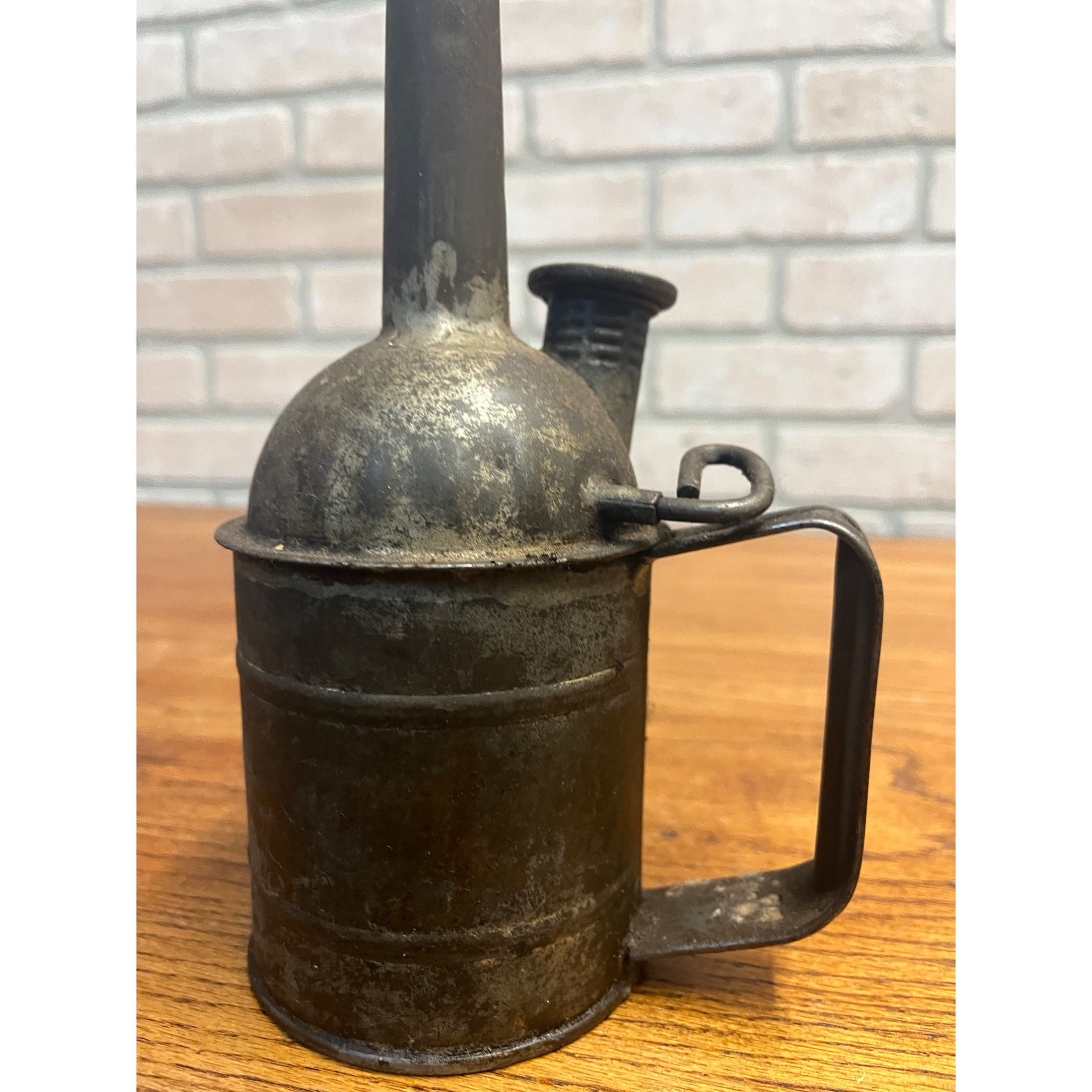 Antique 12.5" Urbana O Railroad Oil Can Long Spout Steam Locomotive Oiler