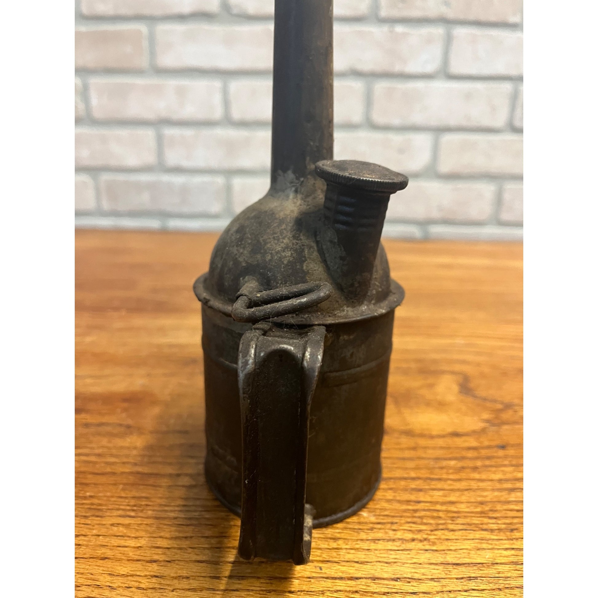 Antique 12.5" Urbana O Railroad Oil Can Long Spout Steam Locomotive Oiler