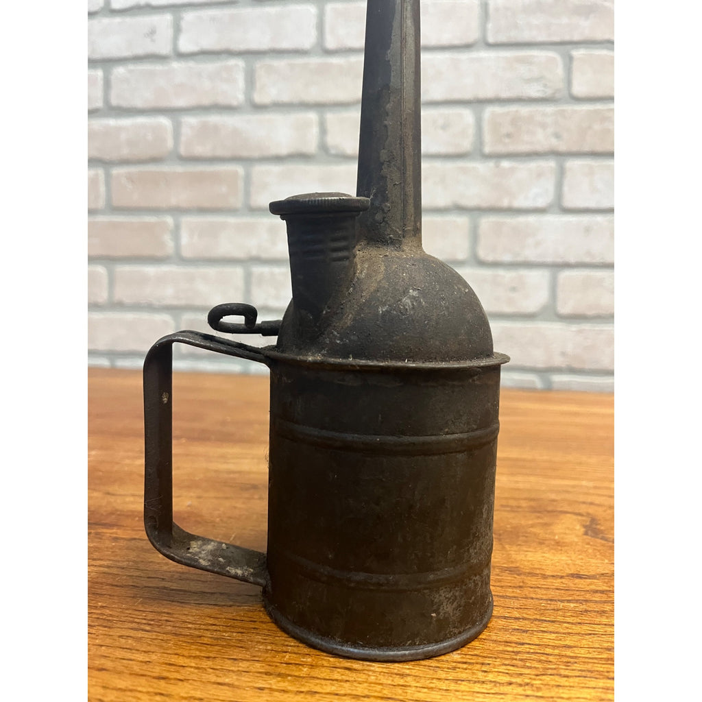 Antique 12.5" Urbana O Railroad Oil Can Long Spout Steam Locomotive Oiler