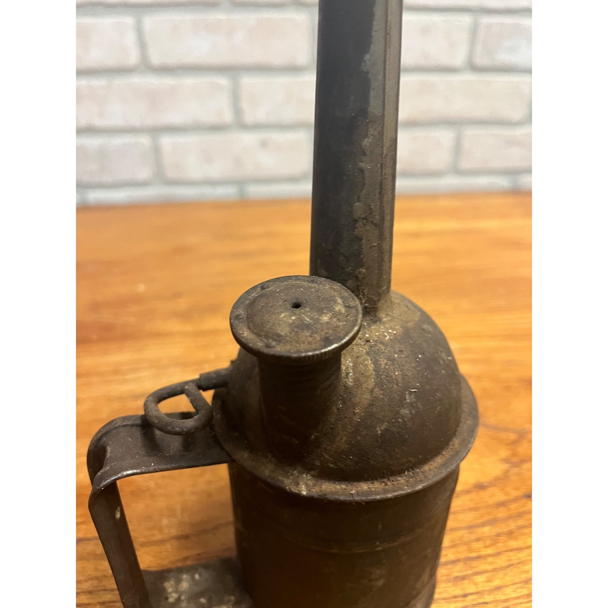 Antique 12.5" Urbana O Railroad Oil Can Long Spout Steam Locomotive Oiler