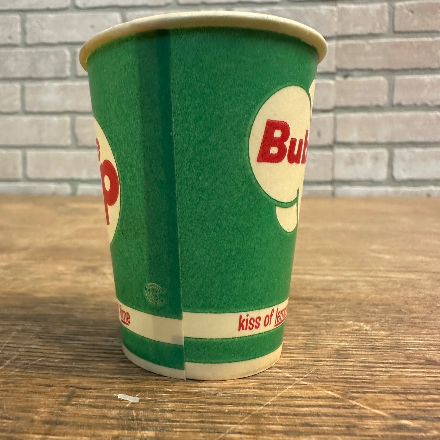 Vintage Bubble Up Soda Paper Wax Cup Promotional Sample