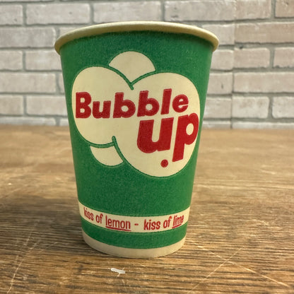 Vintage Bubble Up Soda Paper Wax Cup Promotional Sample