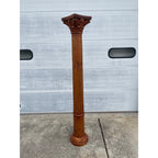 Tall Solid Wood Corinthian Column Pedestal Carved Architectural Display Pillar