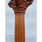 Tall Solid Wood Corinthian Column Pedestal Carved Architectural Display Pillar