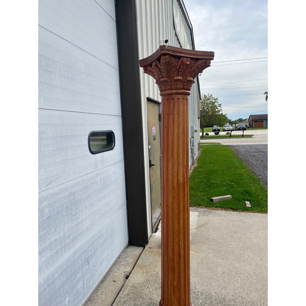 Tall Solid Wood Corinthian Column Pedestal Carved Architectural Display Pillar