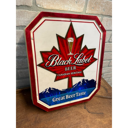 Vintage Carlings Black Label Beer Lighted Bar Pub Advertising Sign Plastic - Works!