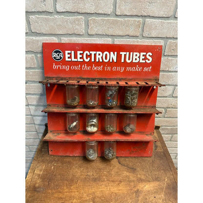 VINTAGE RCA ELECTRON TUBES STORE DISPLAY RACK ADVERTISING VACUUM AMP