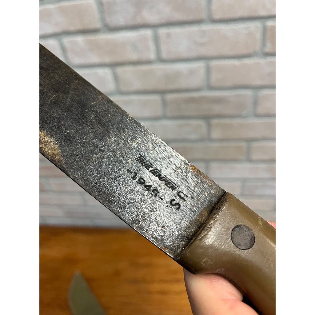 WWII Tu-Temper Machete w/ Original Sheath 1945 Contract Green Handle