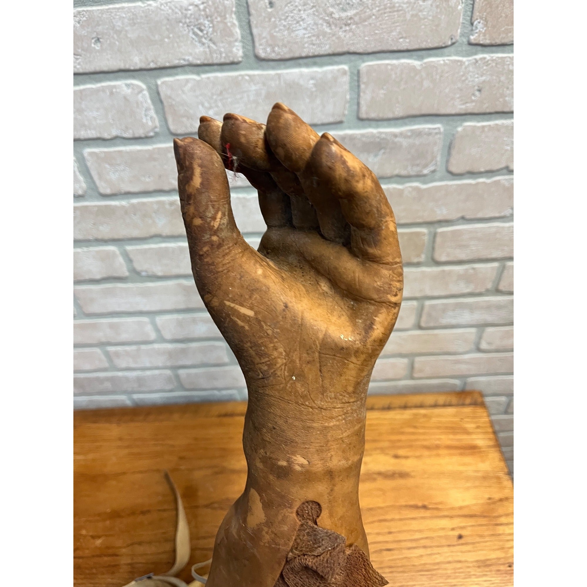 Vintage Prosthetic Arm Left Hand Mechanical Rubber Covered Medical Oddity AS-IS