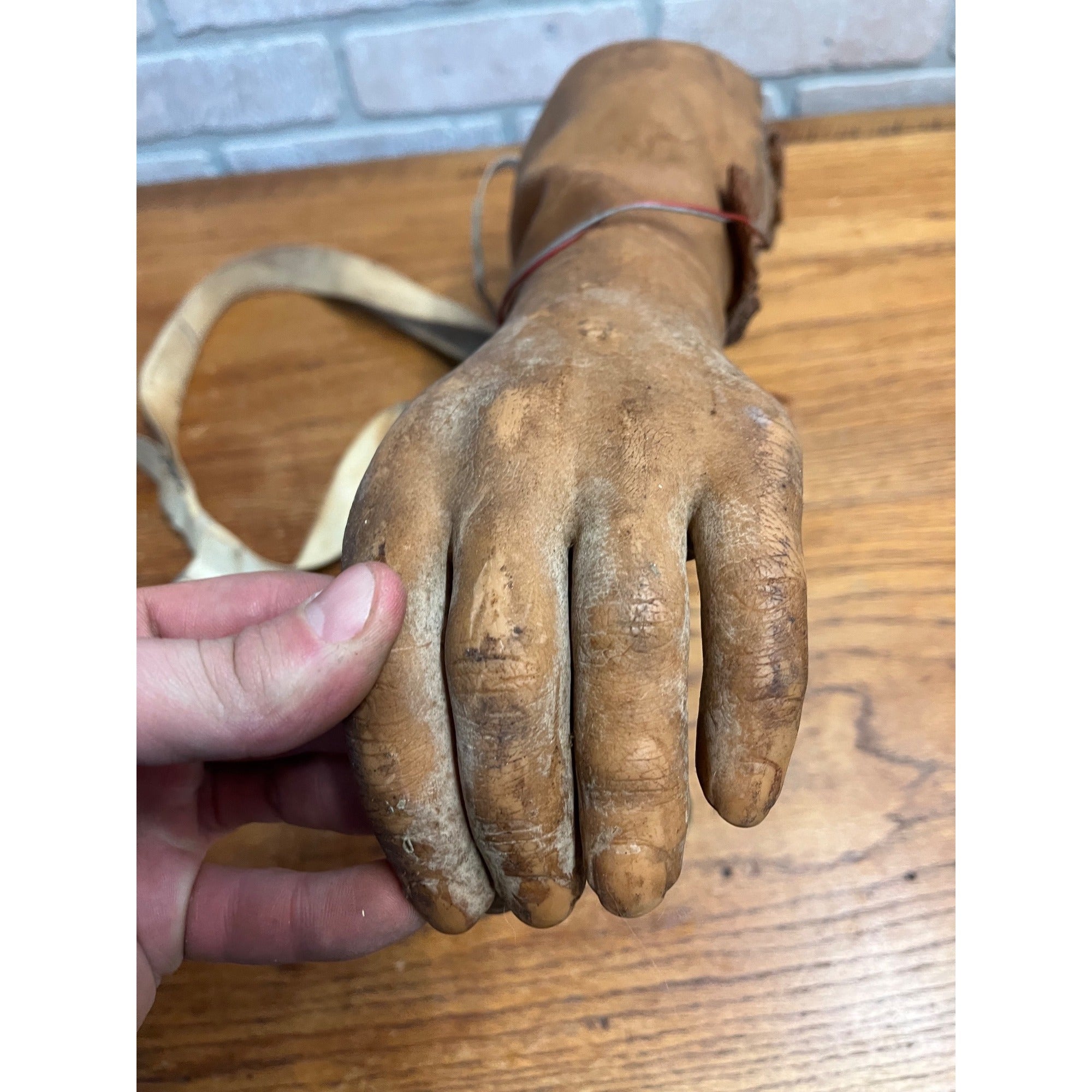Vintage Prosthetic Arm Left Hand Mechanical Rubber Covered Medical Oddity AS-IS
