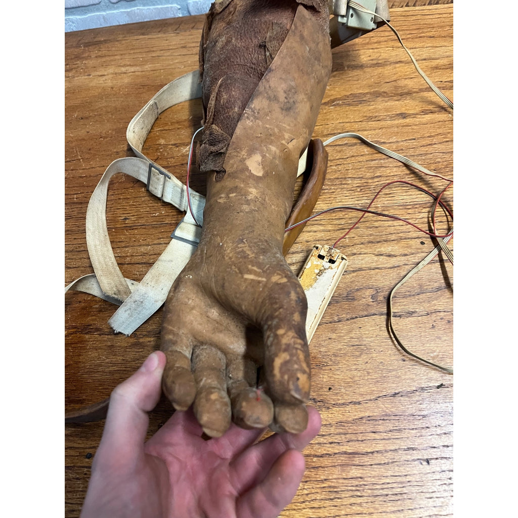 Vintage Prosthetic Arm Left Hand Mechanical Rubber Covered Medical Oddity AS-IS