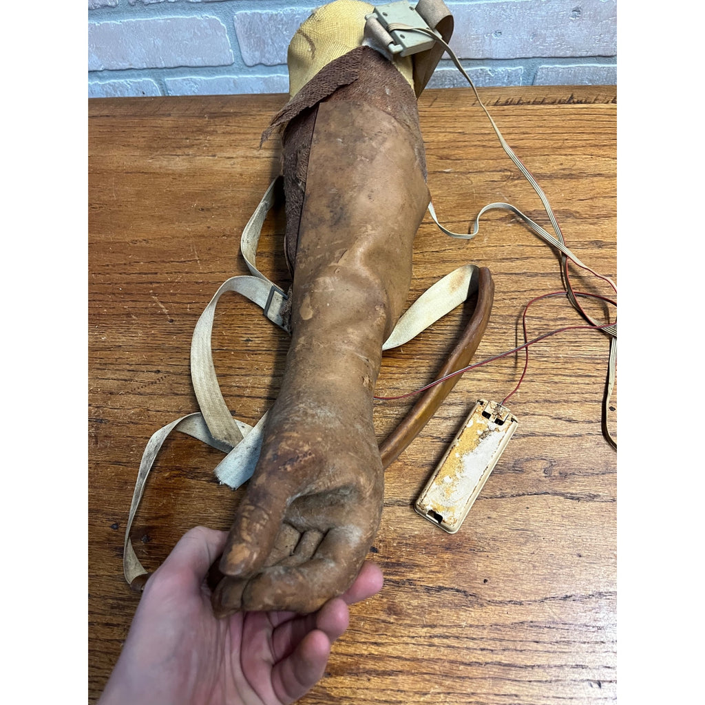 Vintage Prosthetic Arm Left Hand Mechanical Rubber Covered Medical Oddity AS-IS
