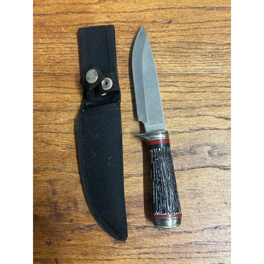 Frost Cutlery 9" Fixed Blade Hunting Knife-Stag Handle With Sheath