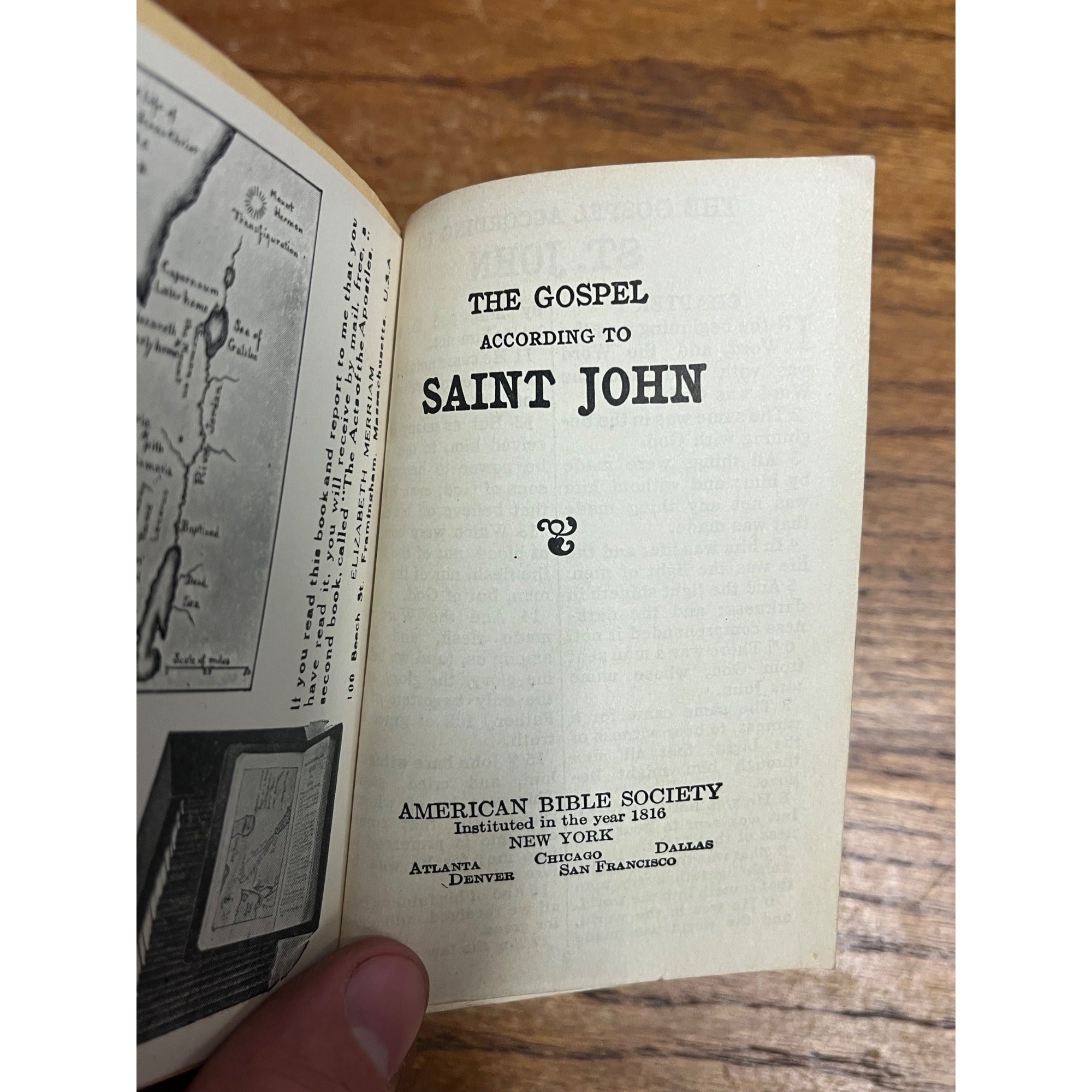 1930s THE GOSPEL OF ST. JOHN Souvenir BOOKLET New York American Bible Society