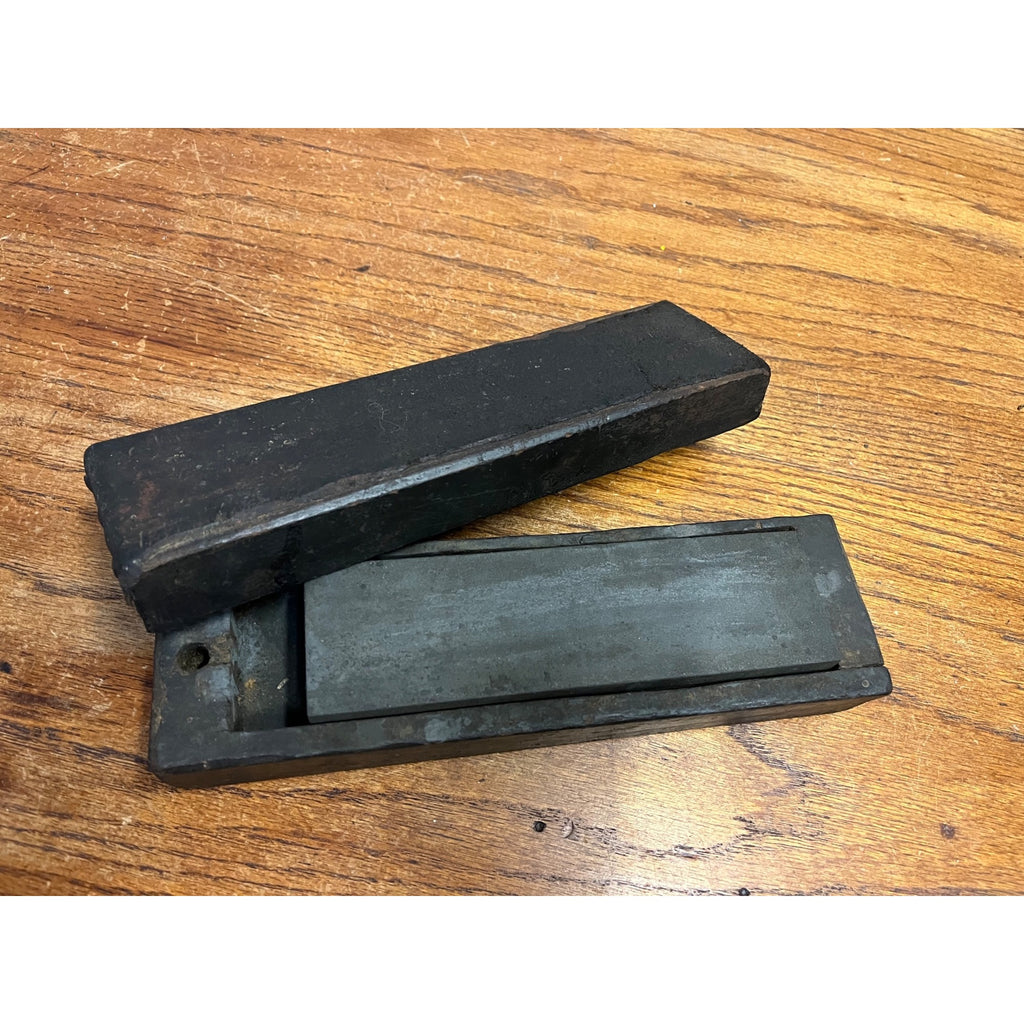 Antique Oilstone Sharpening Stone Wood Box Case Tool Primitive Hone Carpenter