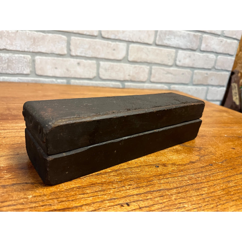 Antique Oilstone Sharpening Stone Wood Box Case Tool Primitive Hone Carpenter