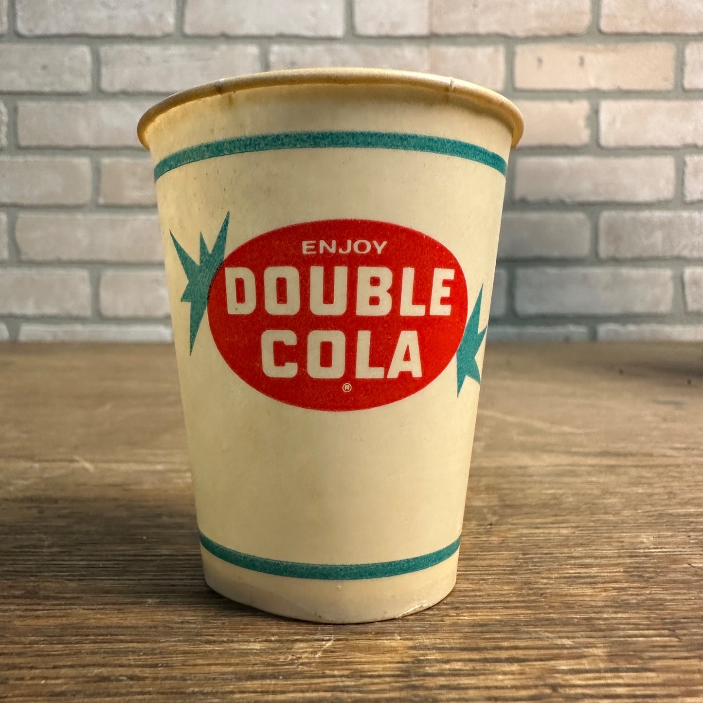 Enjoy Double Cola  Sample 4oz Paper Wax Promotional Soda Cup