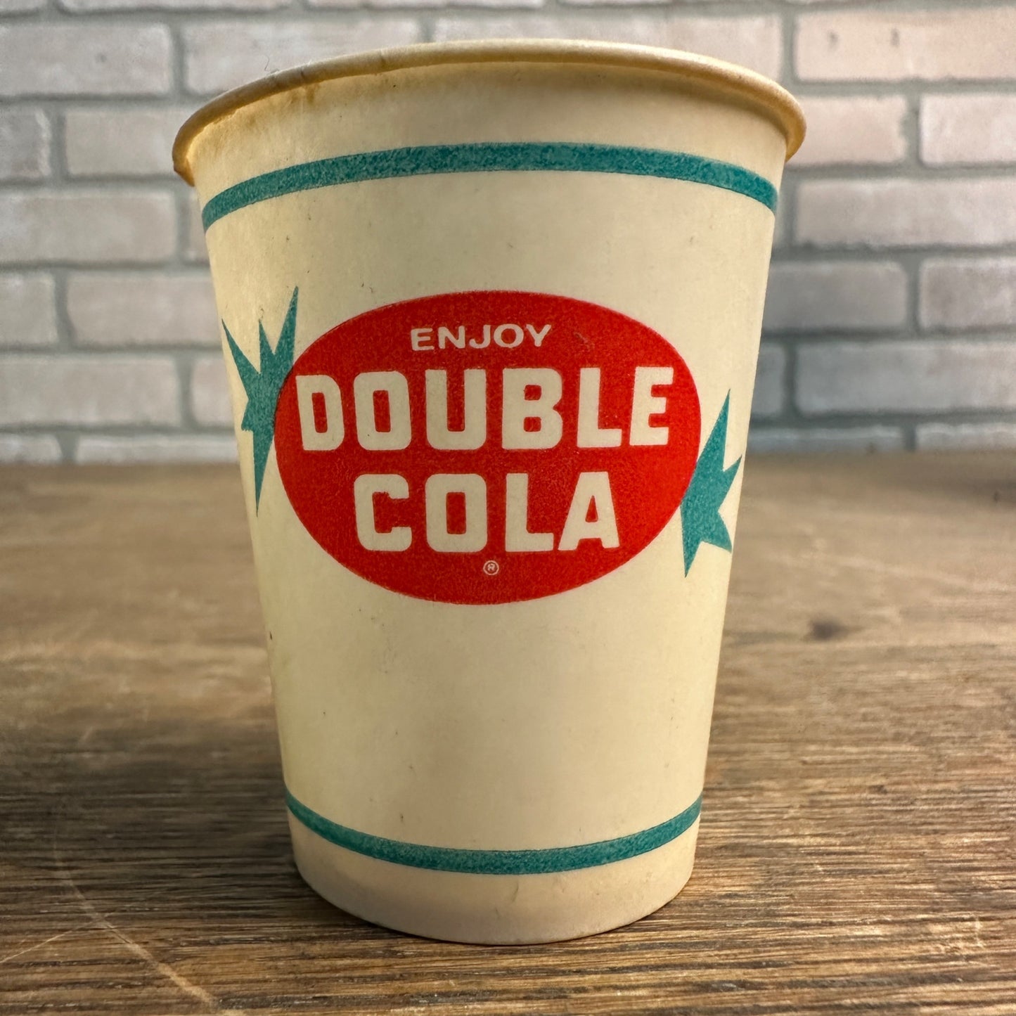 Enjoy Double Cola  Sample 4oz Paper Wax Promotional Soda Cup