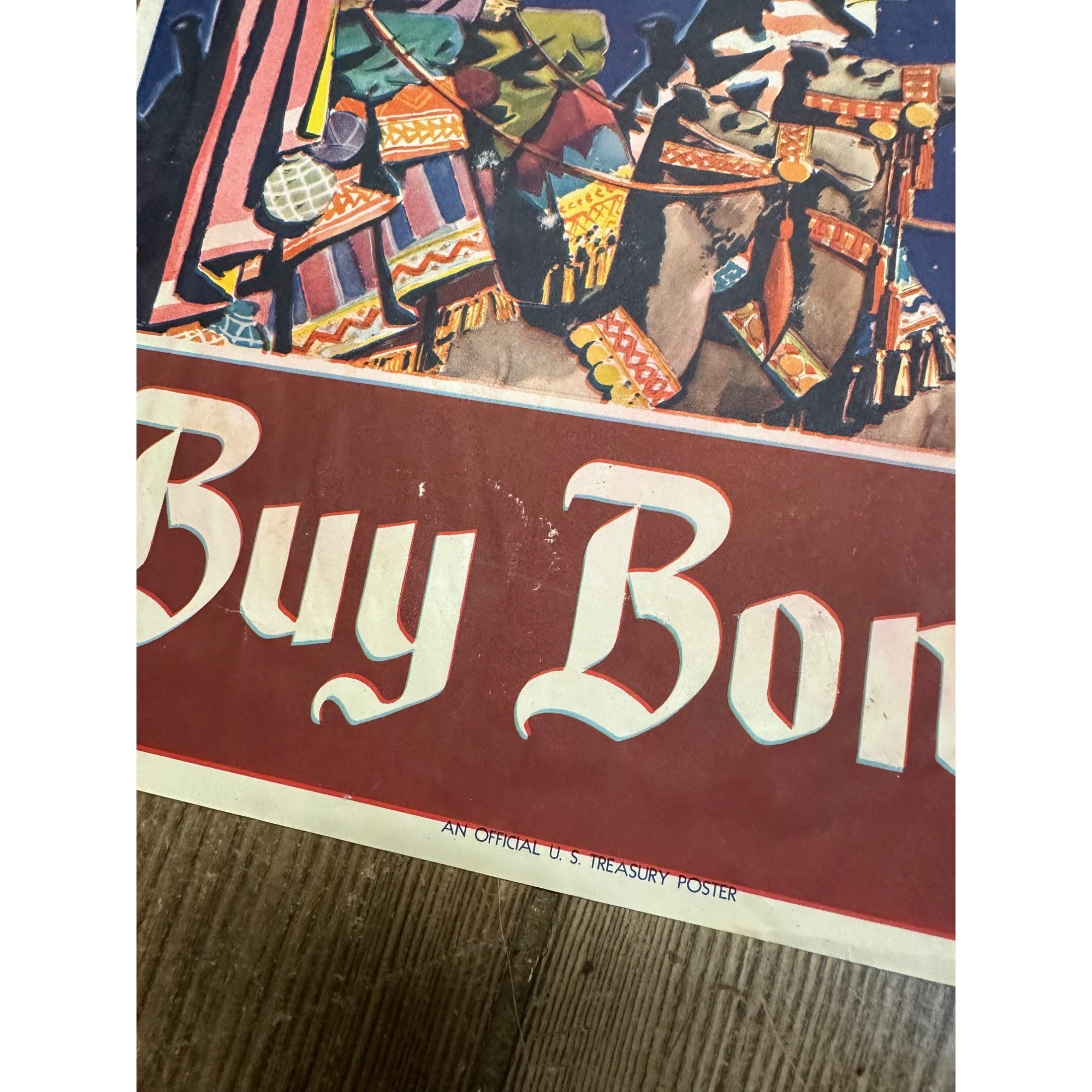 Original World War II Poster -  Wise Men Peace & Security Buy Bonds WWII 9"x13"