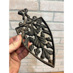 Antique Cast Iron Sad Iron Trivet 1900s Black Metal