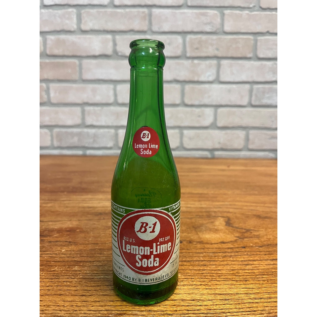 Vintage B-1 Lemon Lime Soda Glass ACl Bottle Wisconsin Rapids Wis WI 7oz