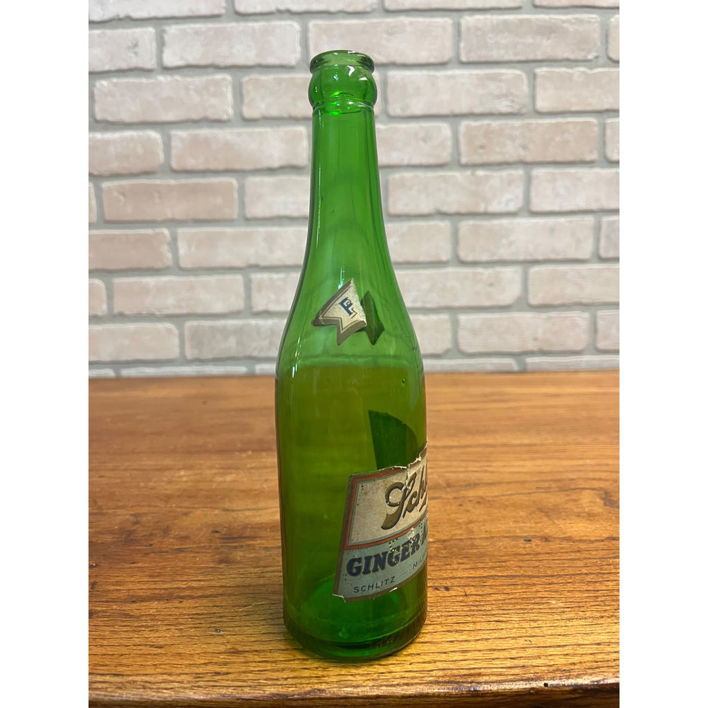 Vintage Schlitz Beer Ginger Ale Prohibition Soda Bottle Label Milwaukee WI 12oz