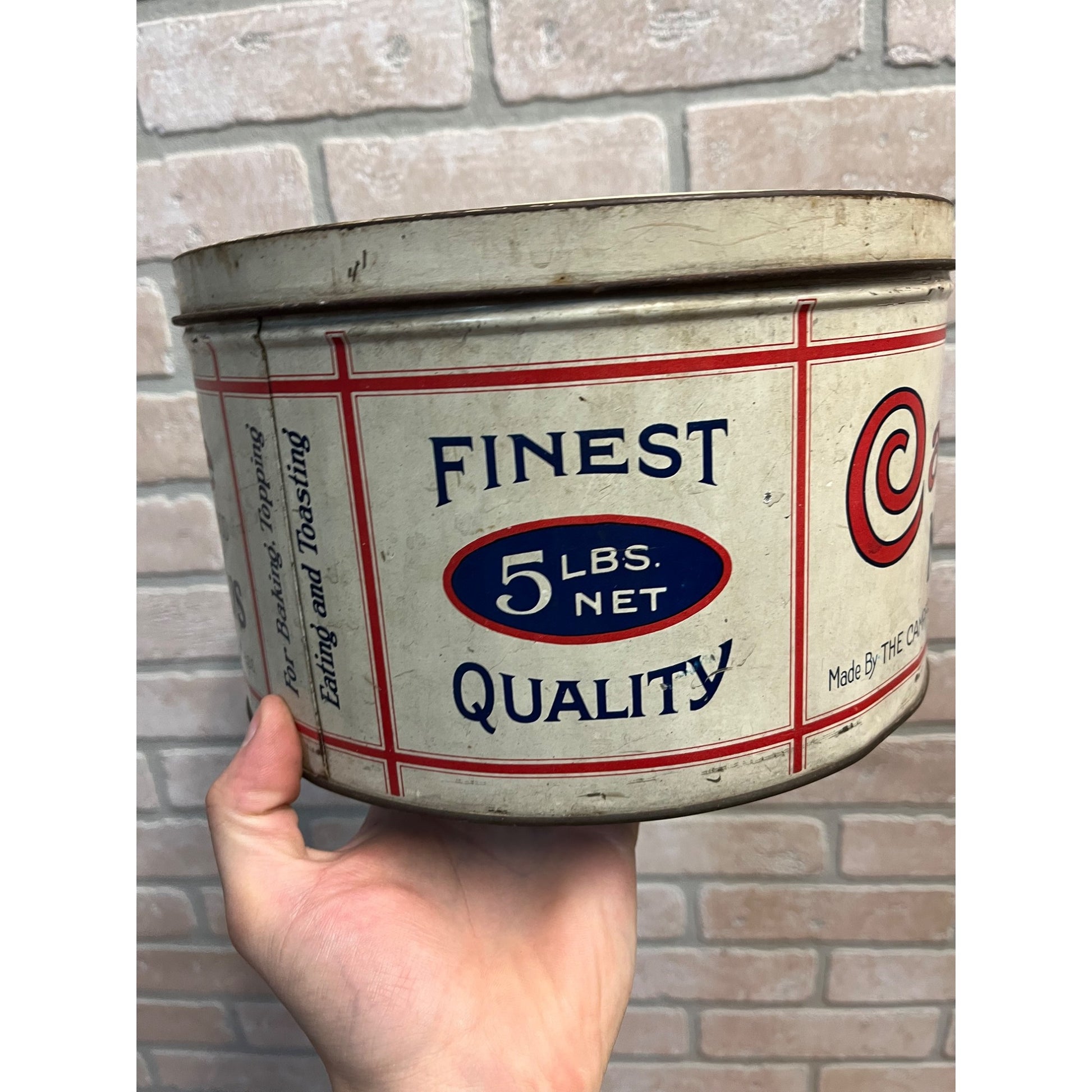 Vintage 5lb Campfire Marshmallows Advertising Kitchen Tin Milwaukee
