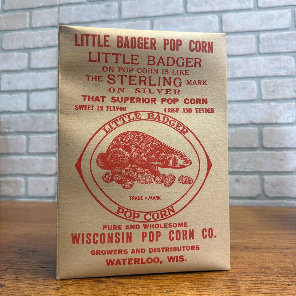 Scarce Little Badger Popcorn Box Advertising Waterloo Wis