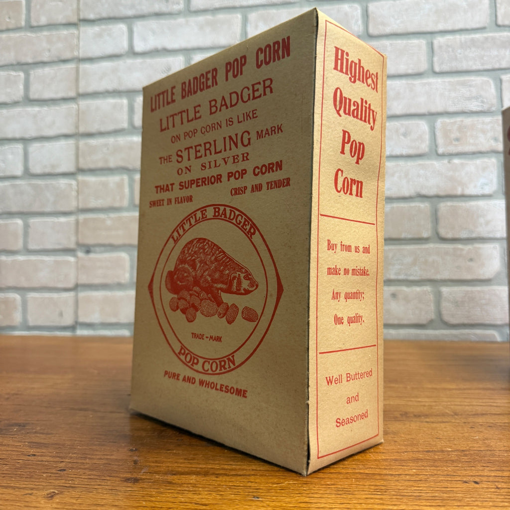 Scarce Little Badger Popcorn Box Advertising Waterloo Wis