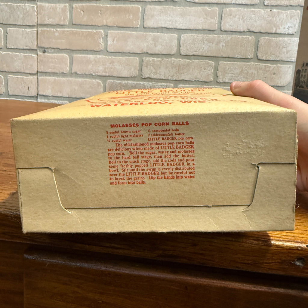 Scarce Little Badger Popcorn Box Advertising Waterloo Wis