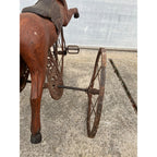 Vintage Mid-Century Carved Wood Horse Tricycle Velocipede Toy Victorian Style