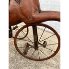 Vintage Mid-Century Carved Wood Horse Tricycle Velocipede Toy Victorian Style